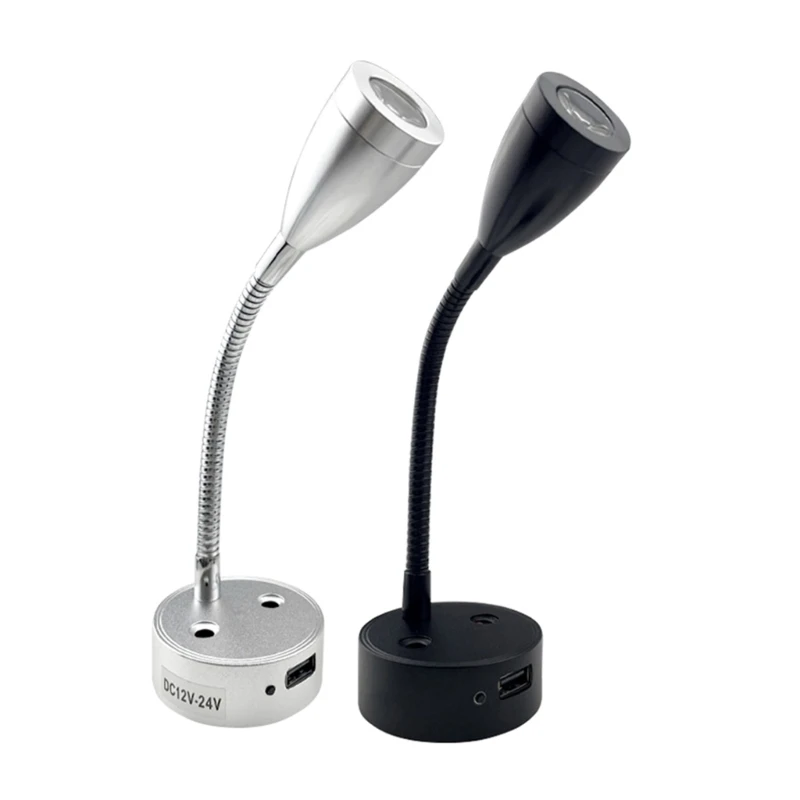 Boat Wall Light Touchs Dimming LED Reading Lamp Flexible Gooseneck Wall Lamp Suitable for Truck Yachts Cabin