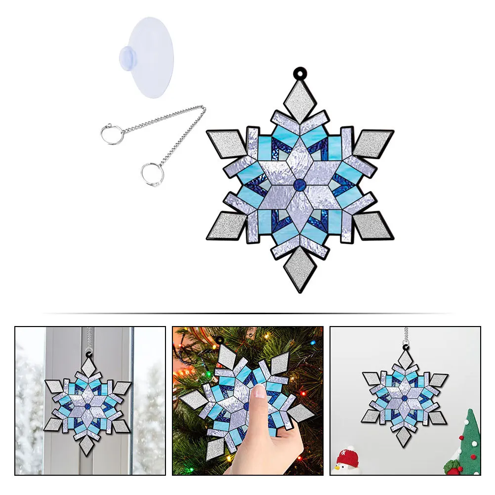 

Christmas Snowflake Pendant Acrylic Hanging Ornament for Tree Wall Window Porch Decor Holiday Party Wedding Theme Winter Festive