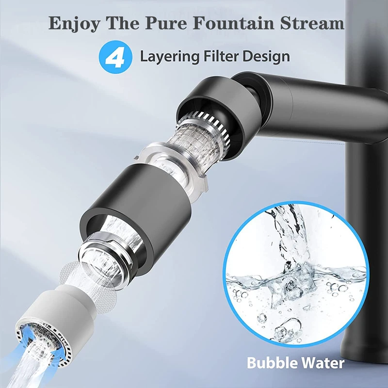 Kitchen Basin Sink Universal Faucet Bubbler Pressurized Brass Splash-proof Water 360° Swivel Extension Faucet Aerator Attachment