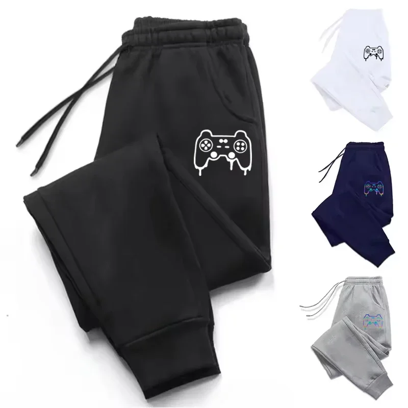 Funny Games Console Printed Pants Men Casual Outdoor Sports Fitness Jogging Long Pants Fashion Fleece Drawstring Sweatpants