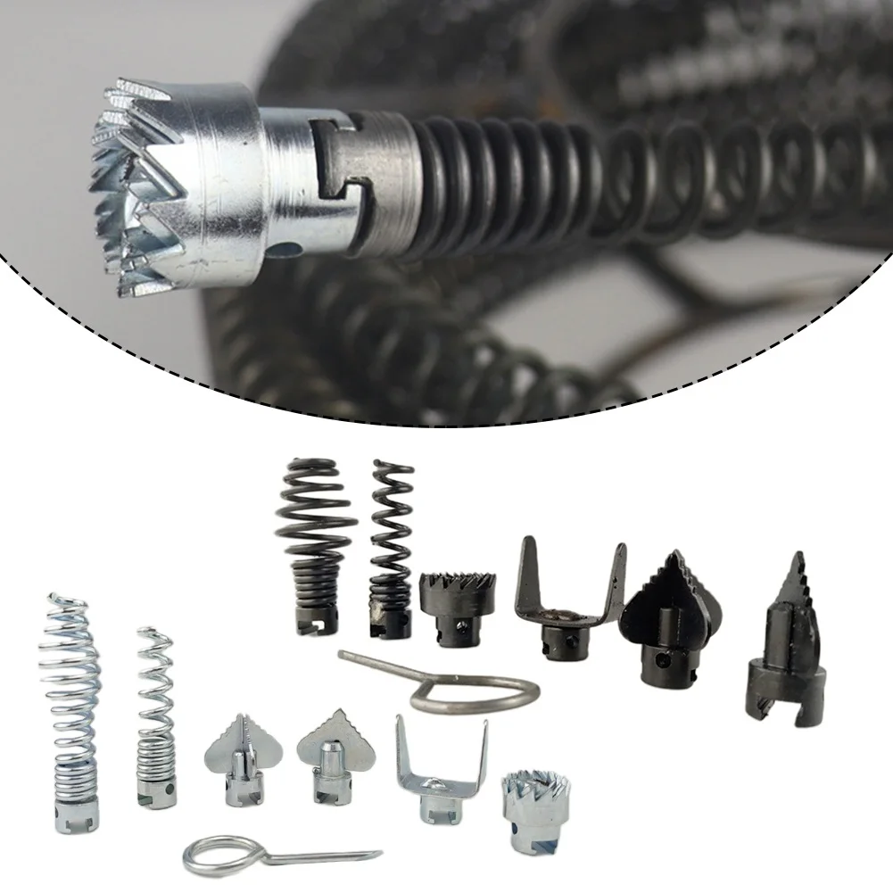 7pcs Pipeline Dredging Tool Set Spring Electric Drill Connector Drain Cleaner Home DIY Tool For Pipe Blockage Issues