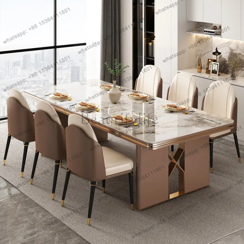 LD  Rectangle Big Size Dining Table Modern Aesthetic Design Salon Center Dining Table Study  Lounge Suite Furniture