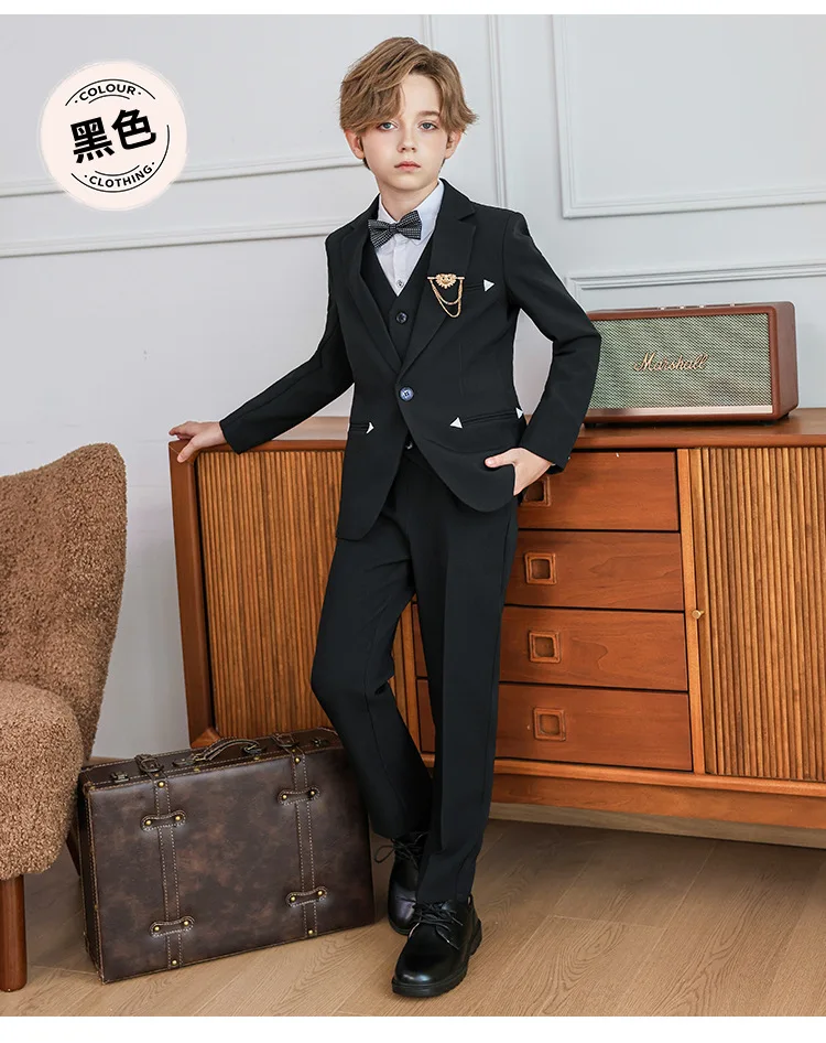 Kinderanzüge, Britische Gentlemen-Anzüge für Jungen, Geburtstagsanzüge für Jungen, Blazer für Blumenjungen bei Hochzeiten, Kostüme für Klavierauftritte A5045 – Detail 10