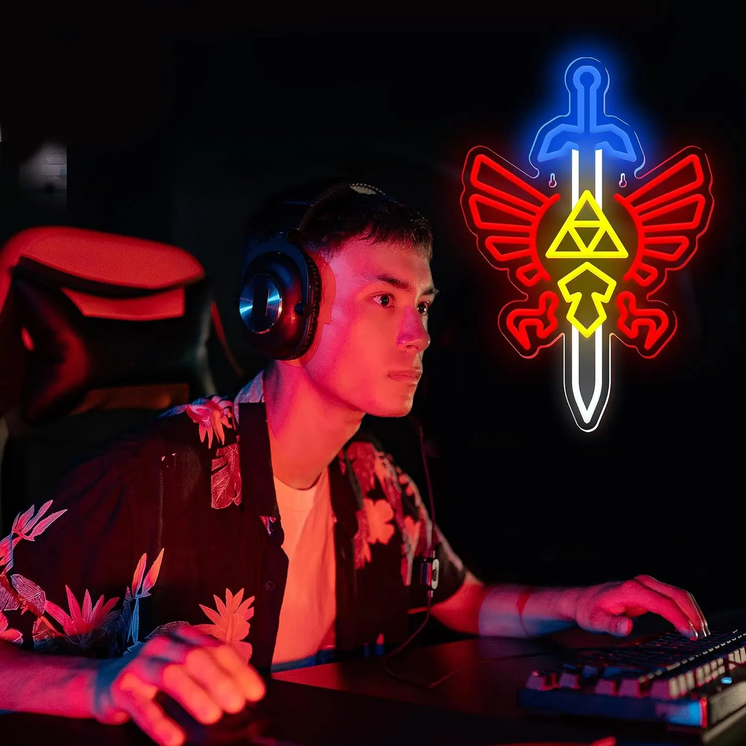 Master Sword Neon Light Sign Powered Dimmable Aesthetics Neon Sign For Wall Decor Gamer Room Party Shop Club Decor Birthday Gift