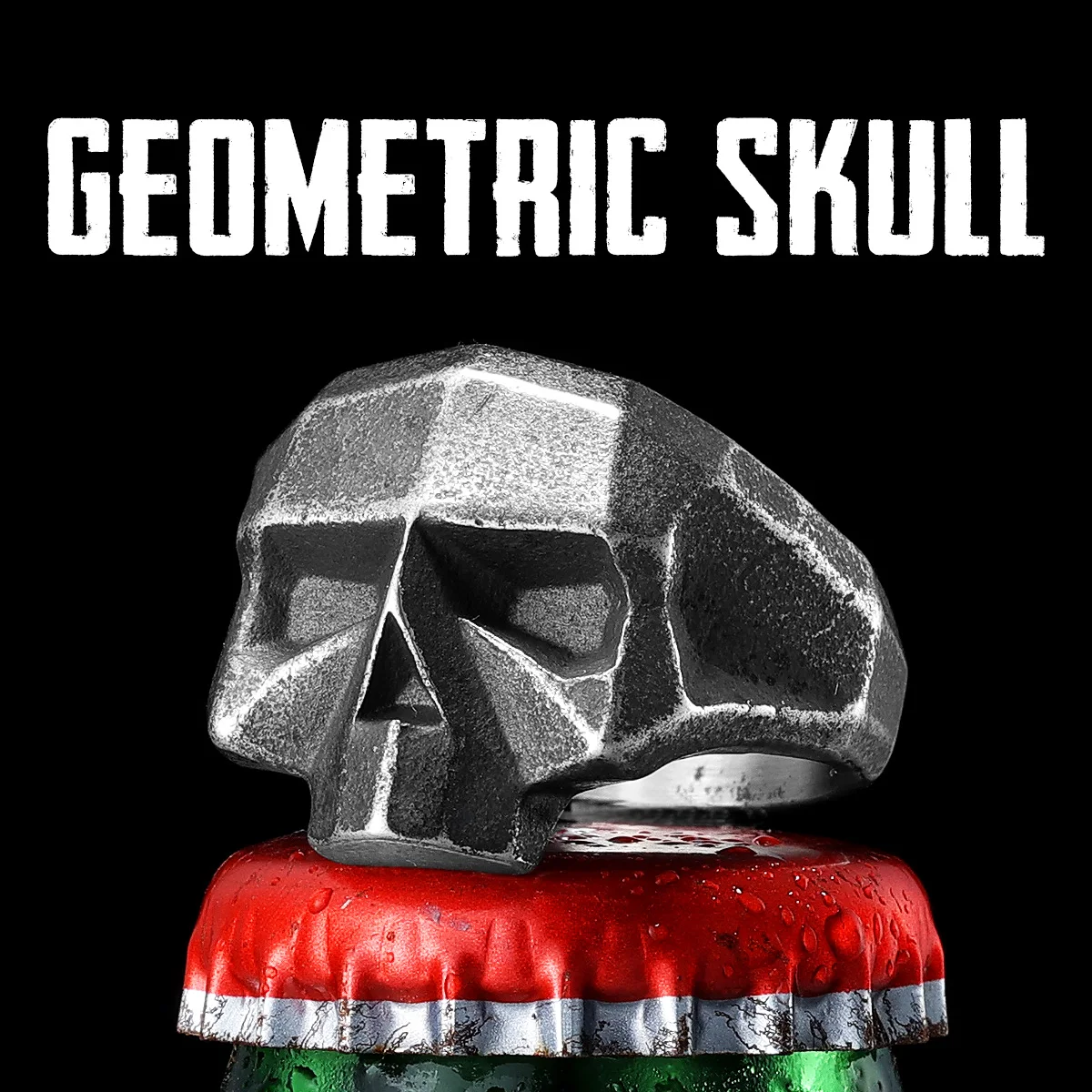 

Retro Geometric Cut Skull Men Rings Stainless Steel Women Jewelry Punk Retro New In Rock Fashion Accessories Gift Wholesale