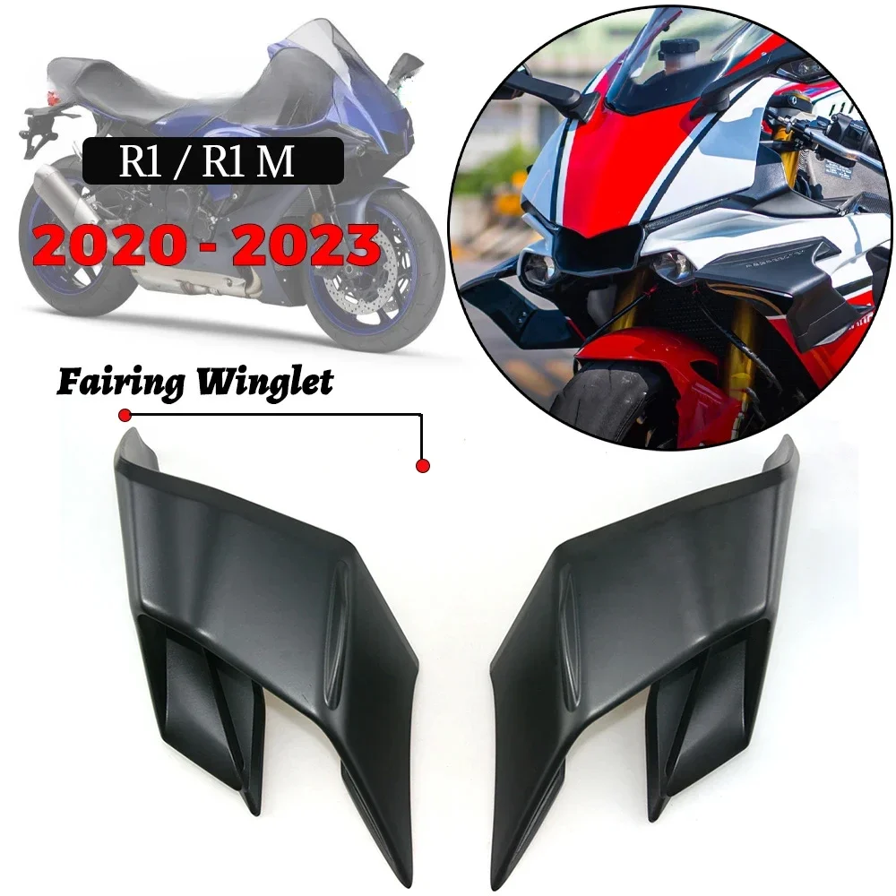 MTKRACING For YAMAHA R1 R1M 2020-2023 Fairing Winglets Fin Trim Cover Motorcycle Wing Protector Wind Fairing Winglets