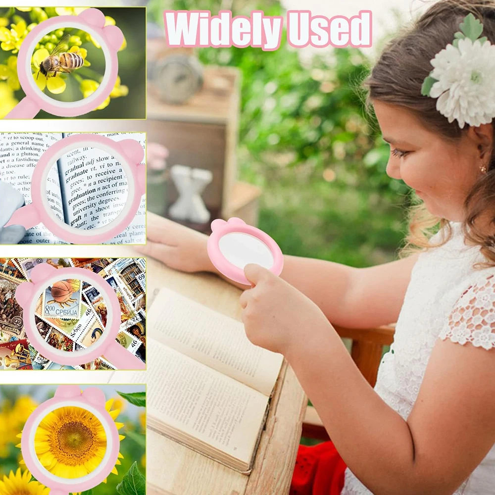 4X Magnifying Glass For Kids ABS Color Hand Magnifier For Child Children Toys For Reading Science Nature Exploration Loupe Lupa