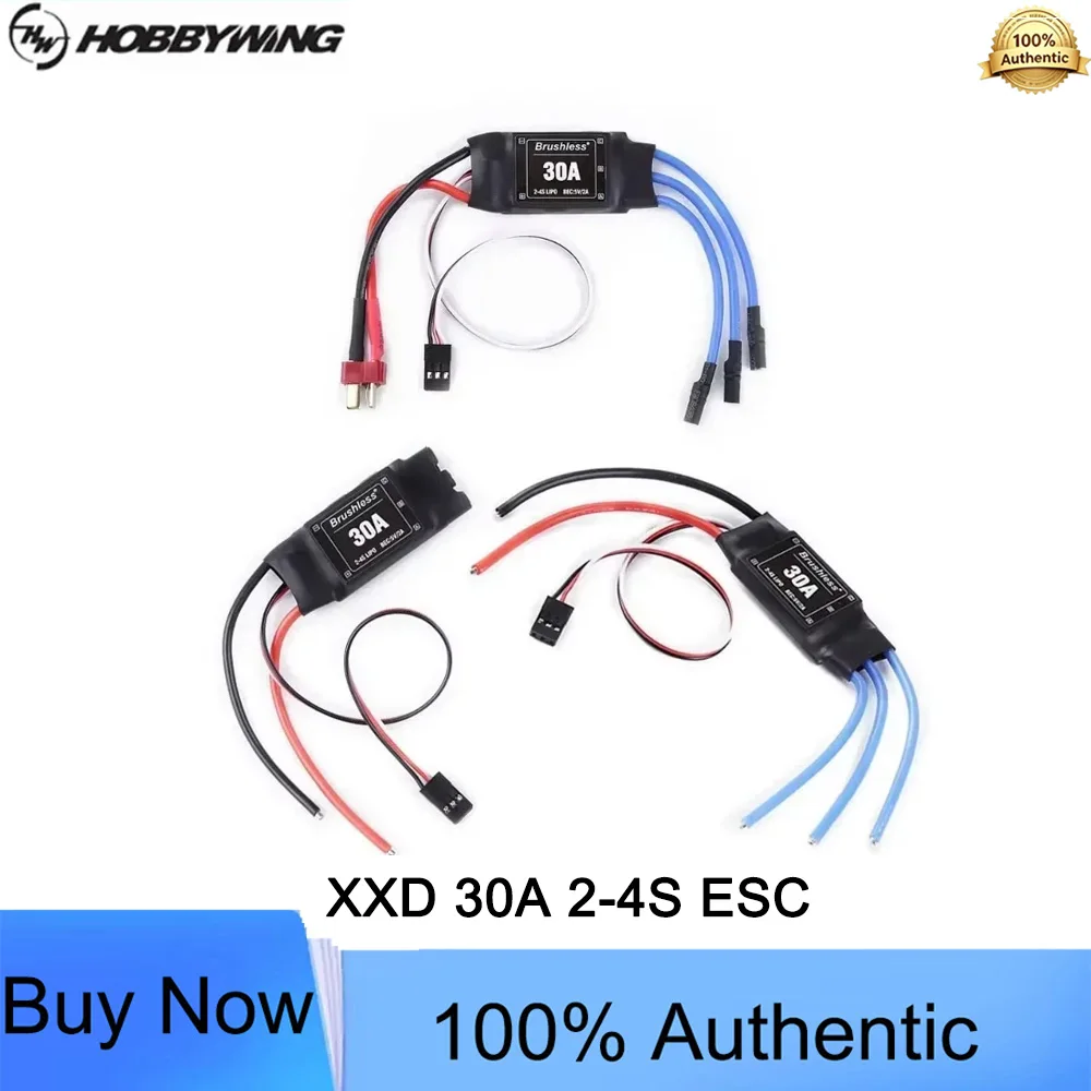 Hobbywing SeaKing XXD 30A 2-4S Brushless ESC Sensorless with 5V 2A BEC for T-rex 450 Helicopter F450 Quadcopter FPV Drone Boat