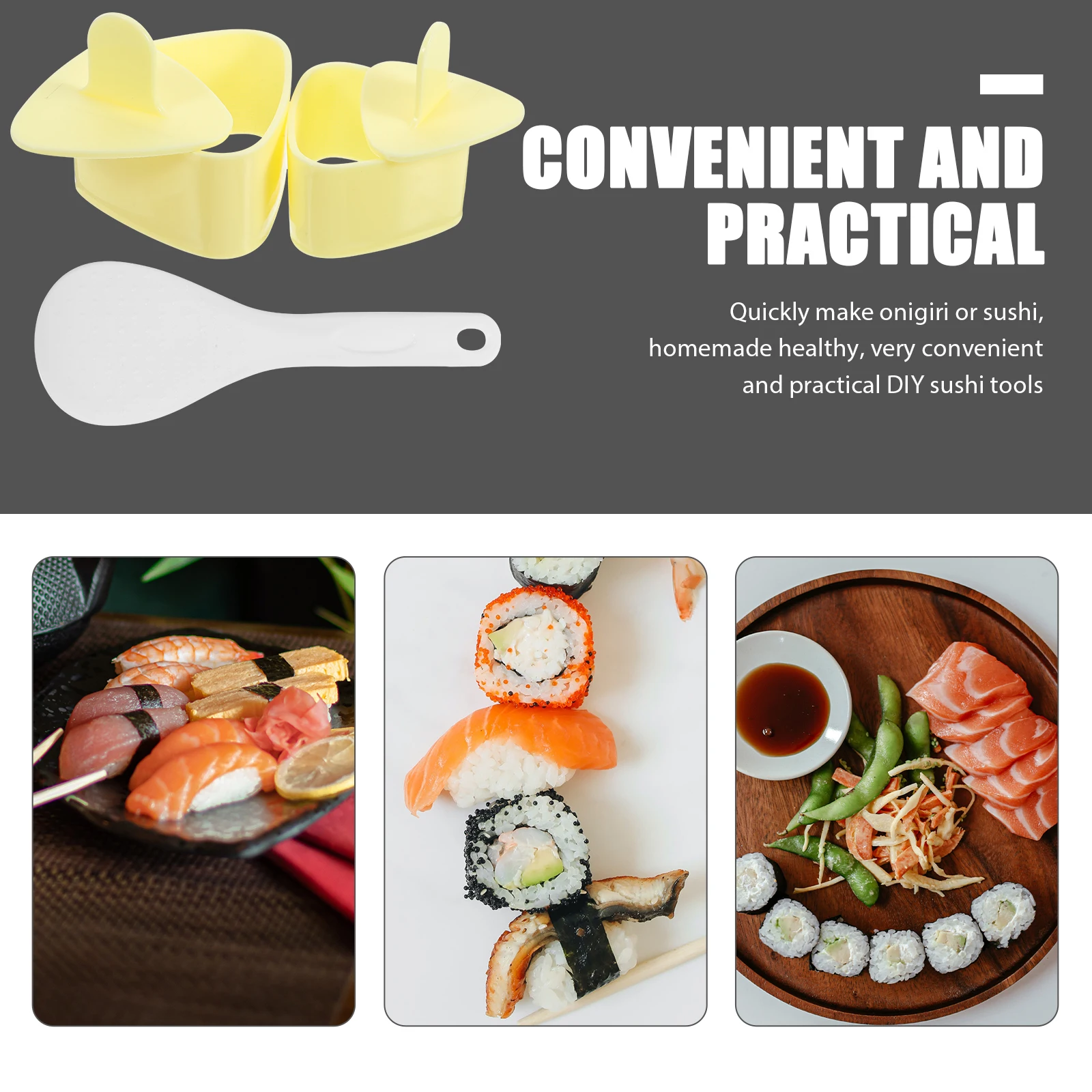 

1Set Onigiri Mold Rice Ball DIY Molds Reusable Sushi Roll Mold Kitchen Tools Onigiri Making Molds Rice Ball Maker