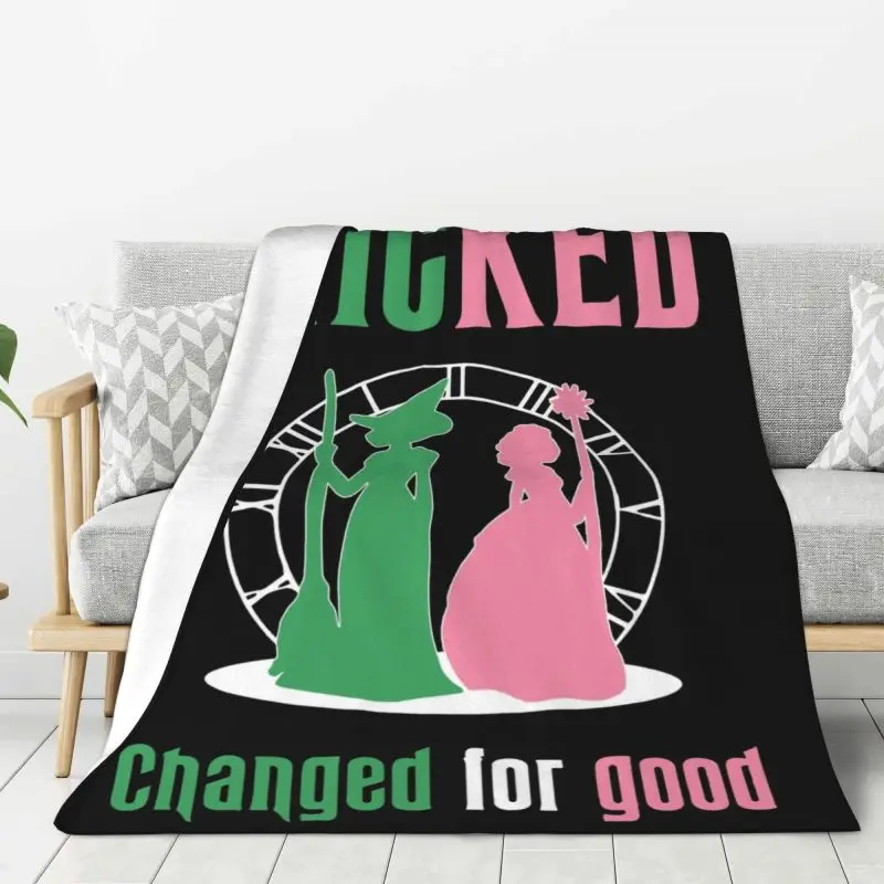 Custom Wickeds Musical Movie Blanket 3D Print Soft Flannel Fleece Warm Throw Blankets for Office Bedroom Sofa Bedspreads