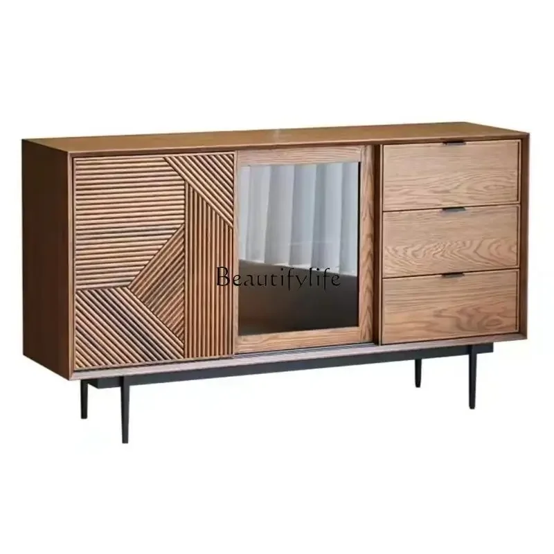 

FG28FG28Modern simple solid wood tea cabinet small apartment light luxury household living room wall storage cabinet