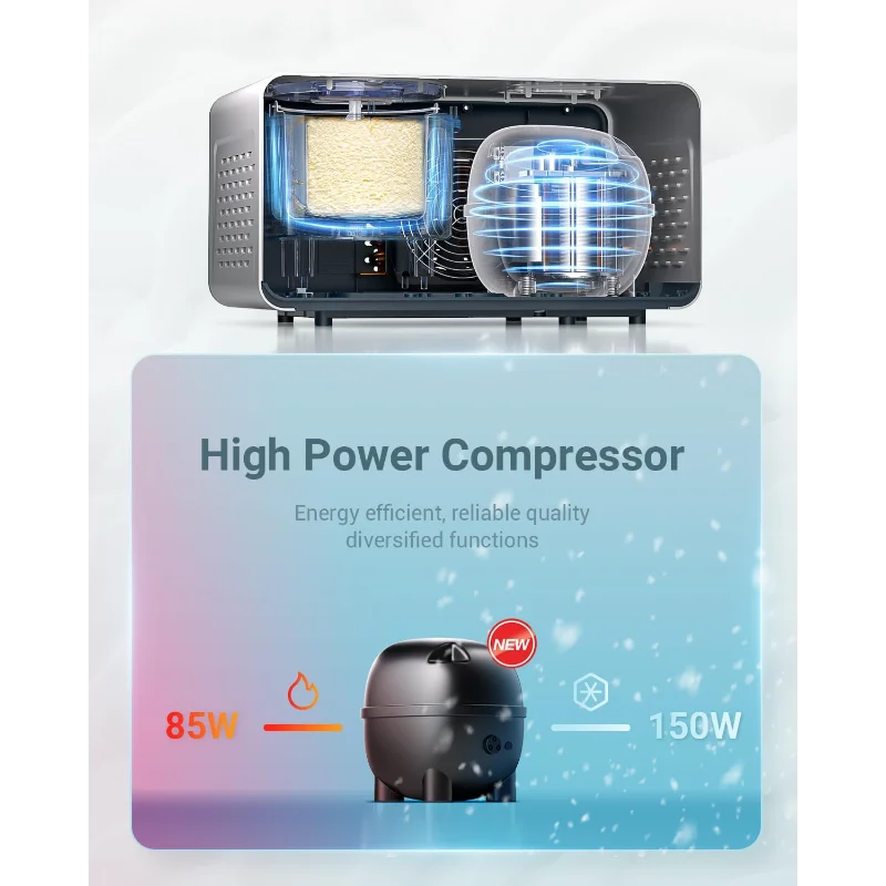 Máquina de sorvete elétrica AAOBOSI com compressor, máquina de fazer sorvete sem pré-congelamento, máquinas de sorvete para casa