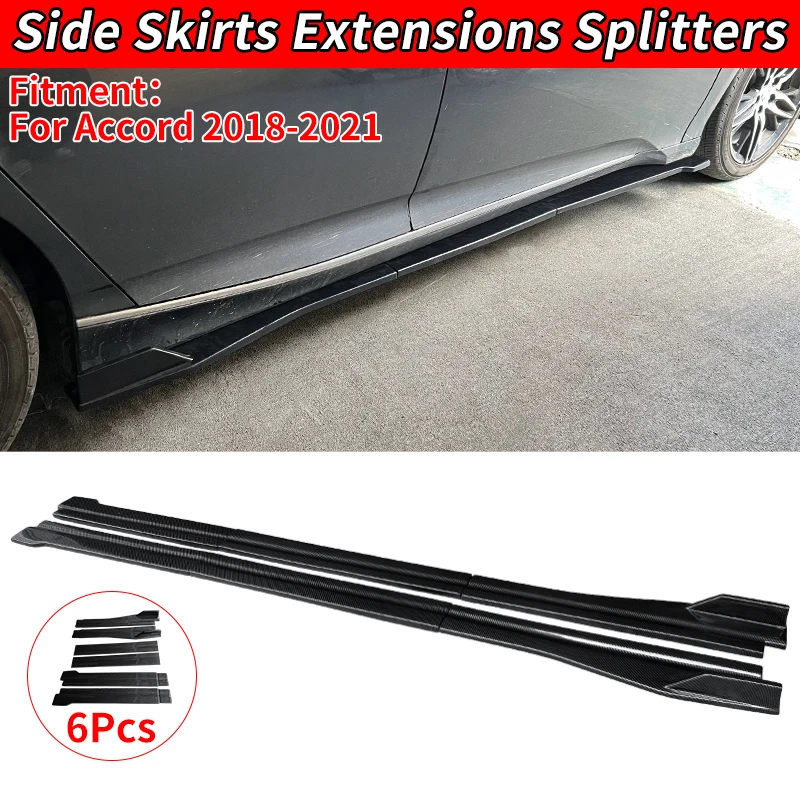 

For Honda Accord 2018-2021 2020 Car Side Skirts Extensions Splitters Body Apron Lip Car Trim Bumper Cover For Scratch Protection