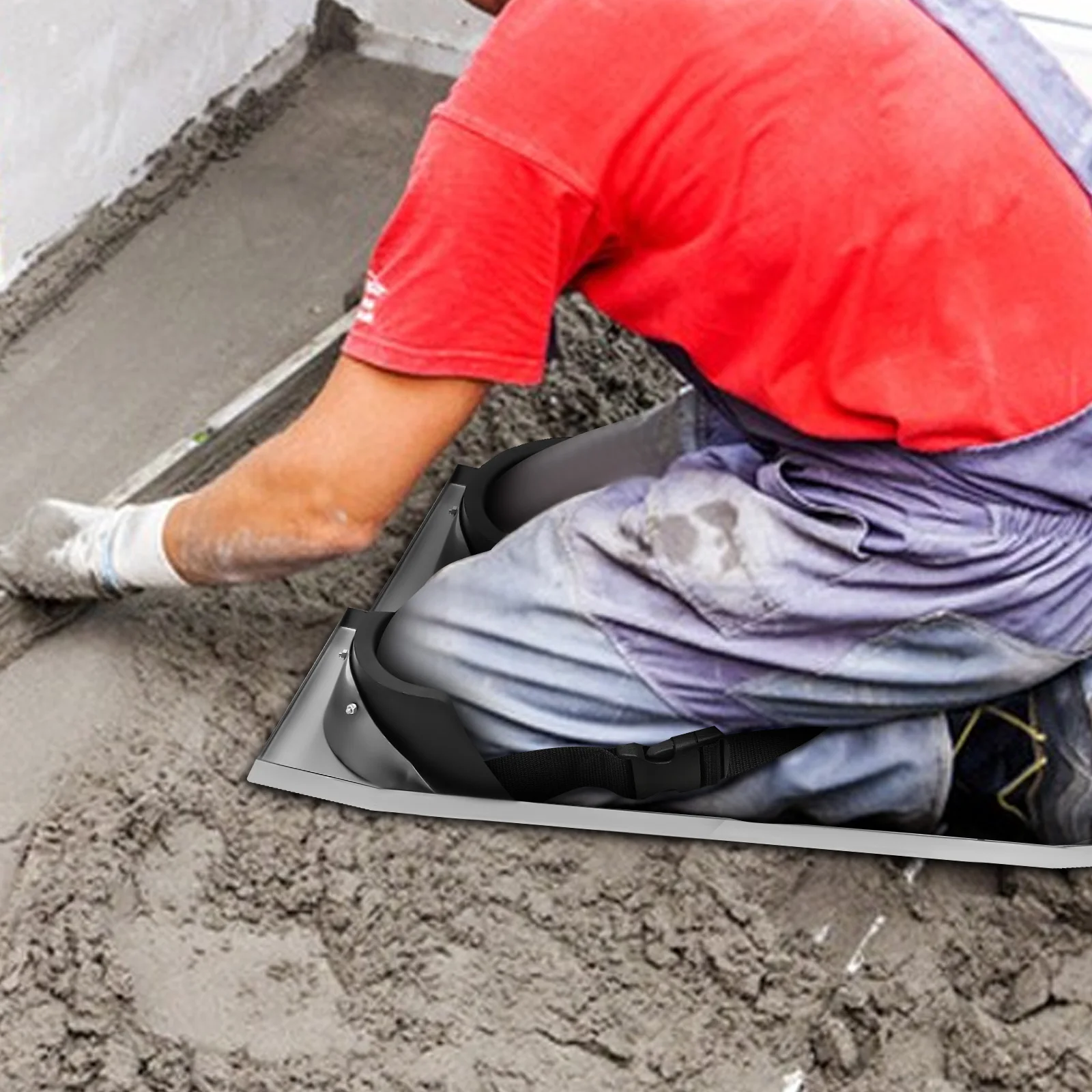 Genouillères en béton 30 en effet x 8, paire de planches à genouillères en acier inoxydable avec genouillères en béton