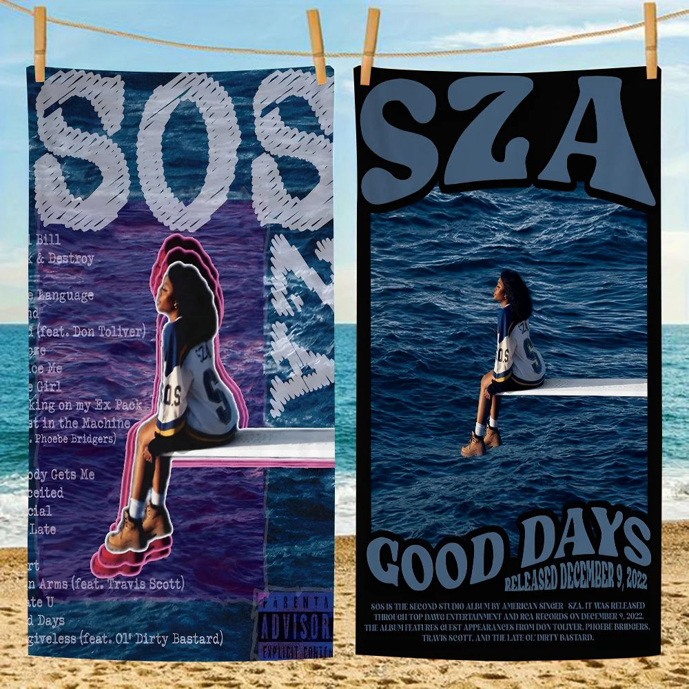 

Singer SZA SOS Beach Towel Colorful Bath Towels For Girl Microfiber Quick Dry Custom Sand Free Beach Yoga Spa Gym Pool