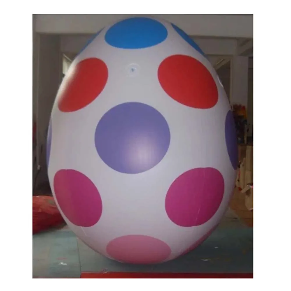 Colorful Painted Inflatable Easter Egg With Led Lights Outdoor Large Egg Replica Model With Pump For Festival Decoration