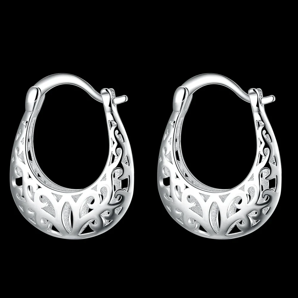 Pretty 925 Sterling Silver Hollow Carved Drop Earrings for Women High Quality Party Wedding Jewelry Trendsetter Christmas Gifts