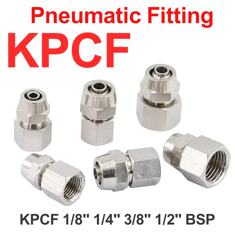 

10Pcs KPCF Coper Female Pneumatic Fittings 1/8" 1/4" 3/8" 1/2" BSP Push In Quick Connector Release Air Fitting OD 4 6 8 10 12MM