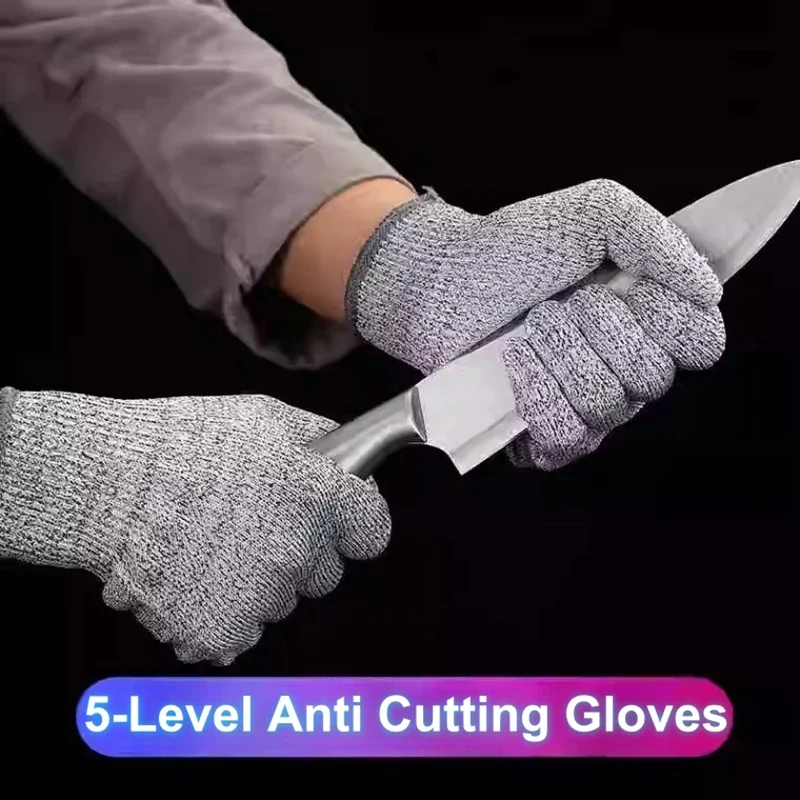 Schnittschutzhandschuhe der Güteklasse 5, maschinenwaschbar, für die Küche, HPPE, kratzfest, Glasschneideschutz für Gärtner