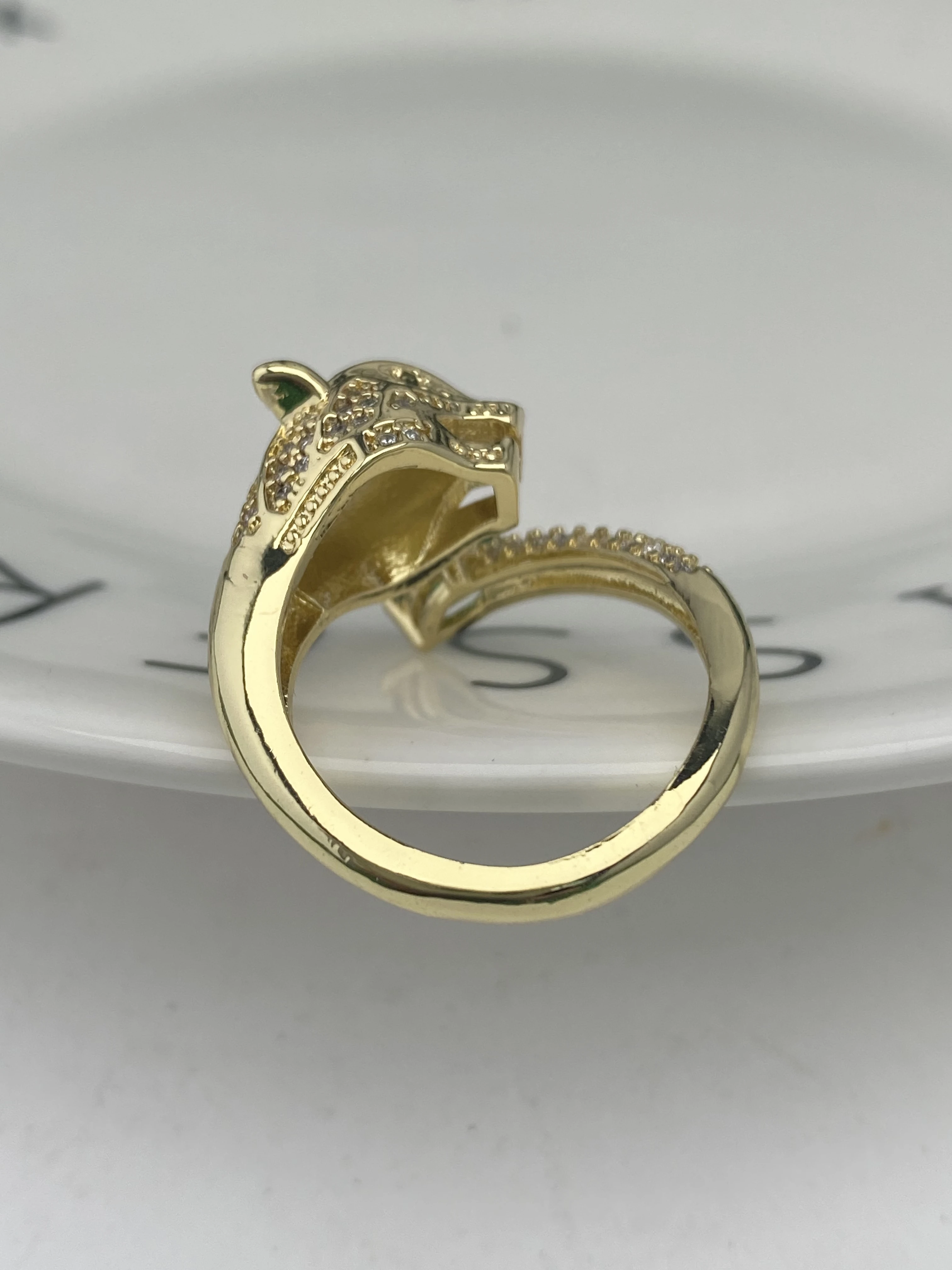 Lovely Leopard Jaguar Pave Cubic Zirconia Adjustable Ring