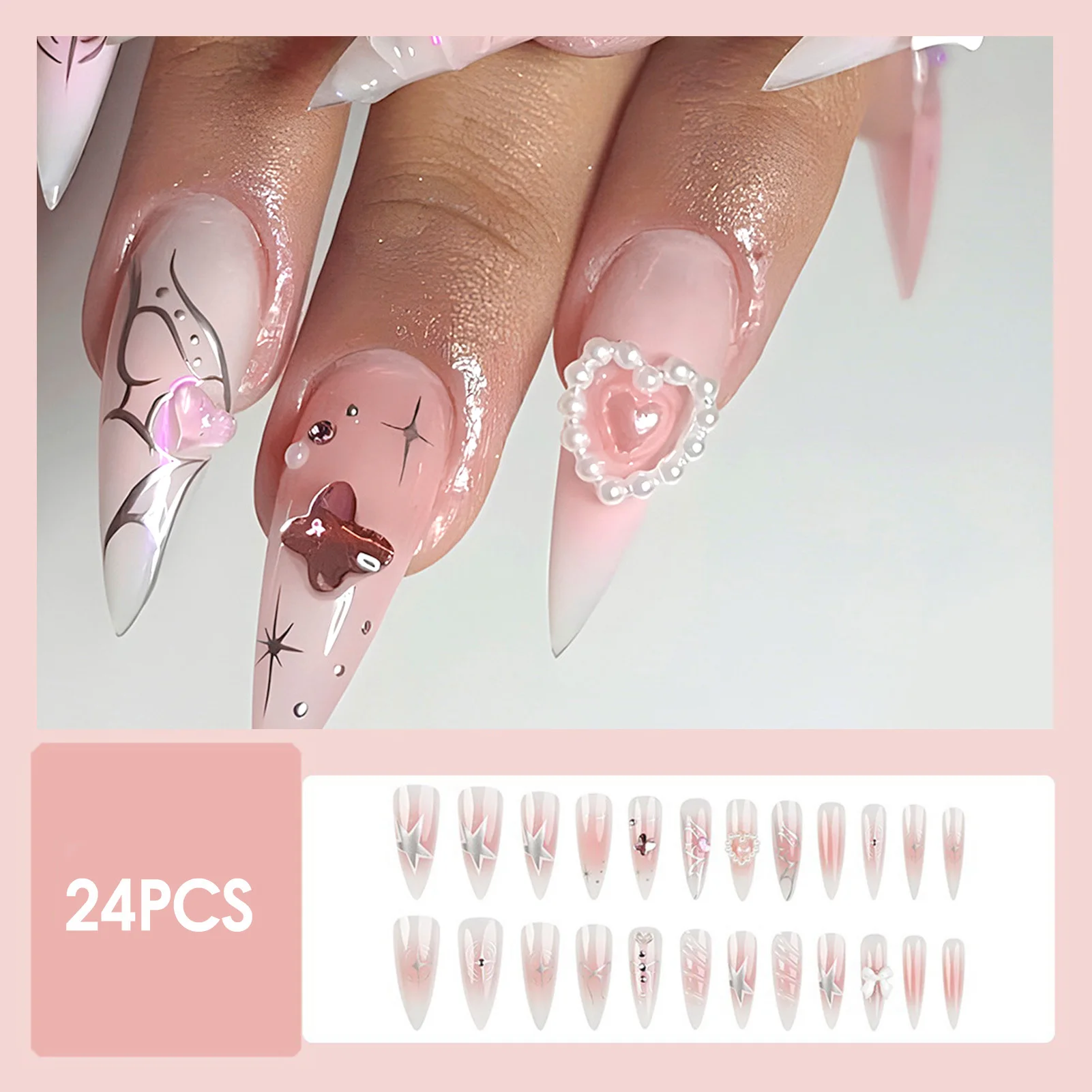 Blush Pink Long Resin Nail Extension No Bad Smell Environmentally Friendly for Girlfriend Wife Women and Girl