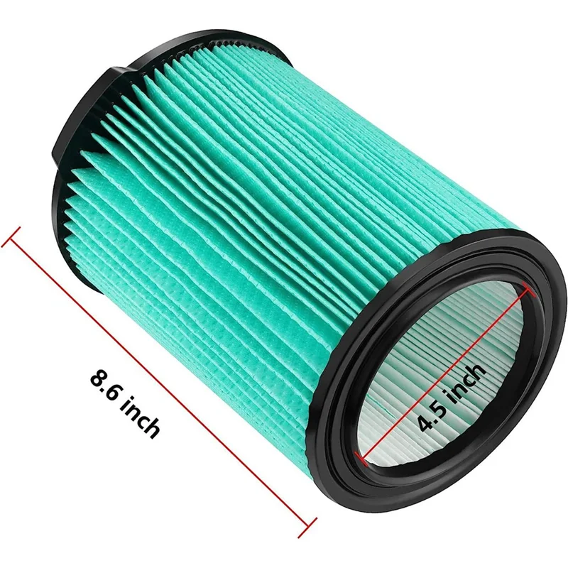 EQAZ-VF6000 5-lagiger plissierter Ersatz-Staubsaugerfilter, kompatibel mit Ridgid Shop Vac 5–20 Gallonen Nass-/Trockensauger (2 Packungen)