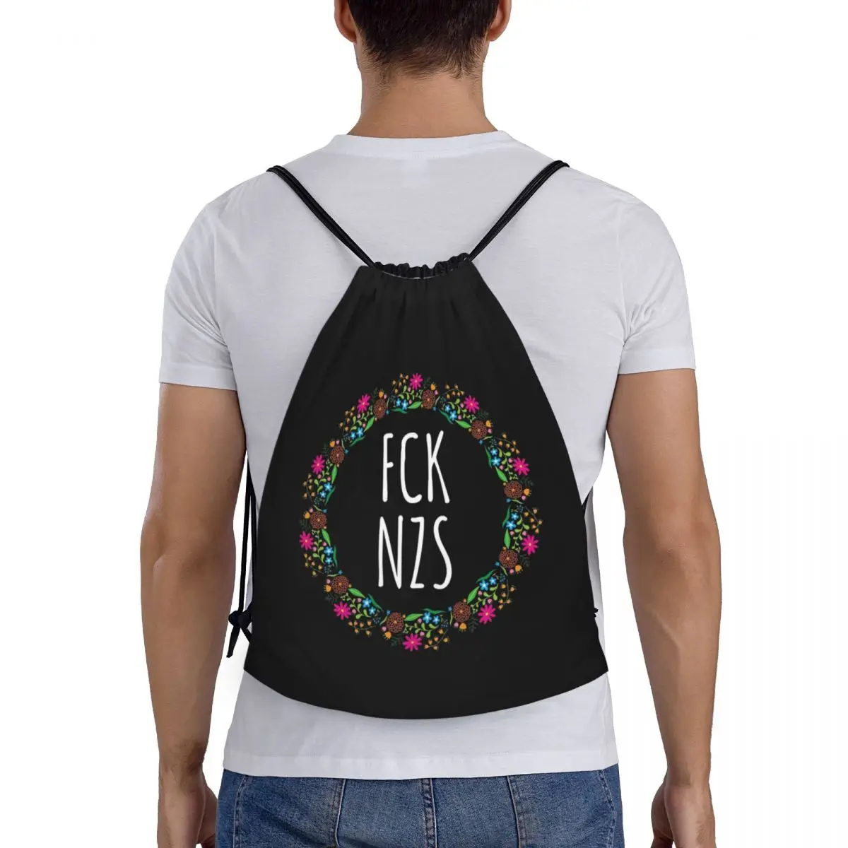 

Fck Nzs Afd Against Racism Backpacks Casual Portable Drawstring Bags Sundries Bag Book Bags For Travel Students