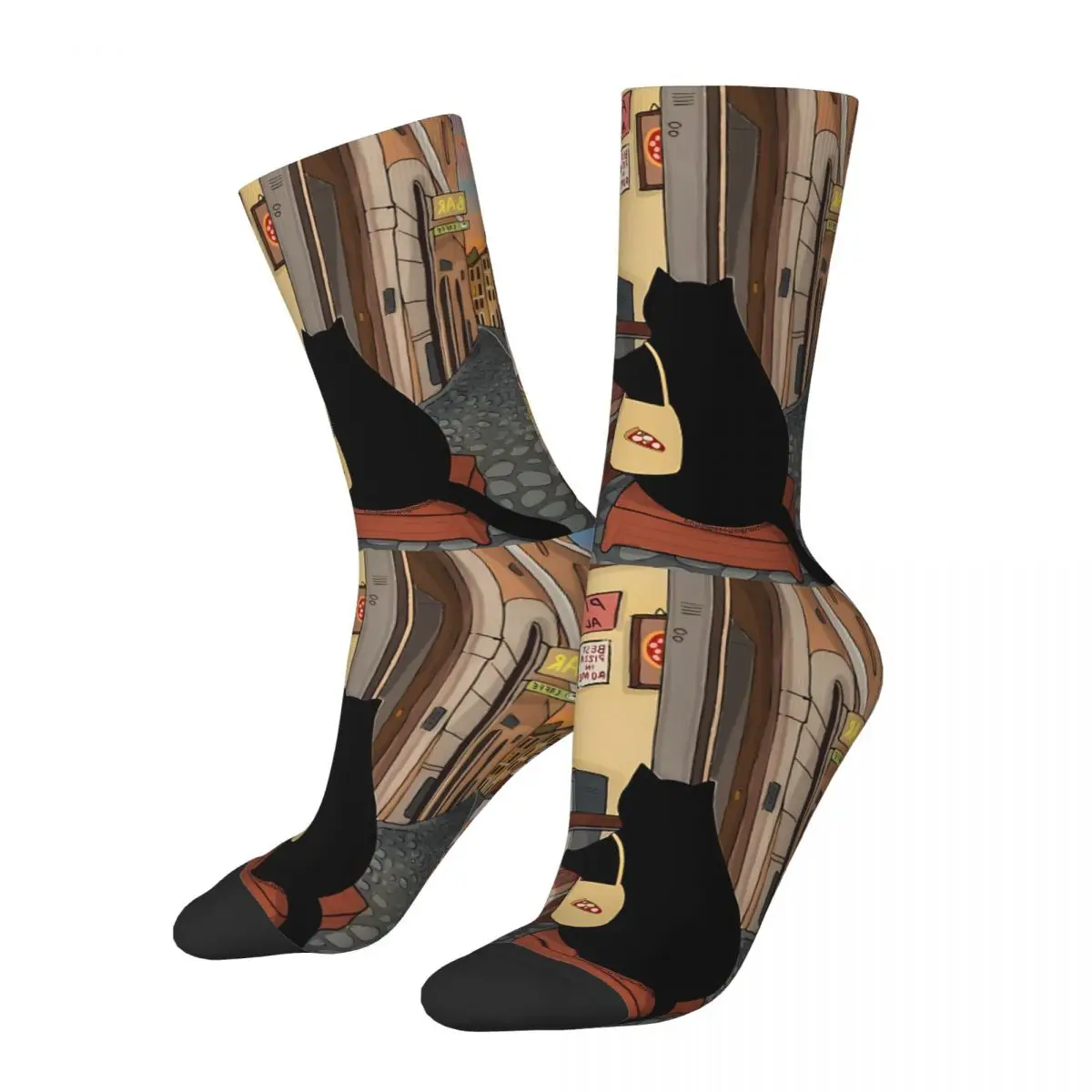 Stanis Buying Pizza Sock Printed Man Polyester