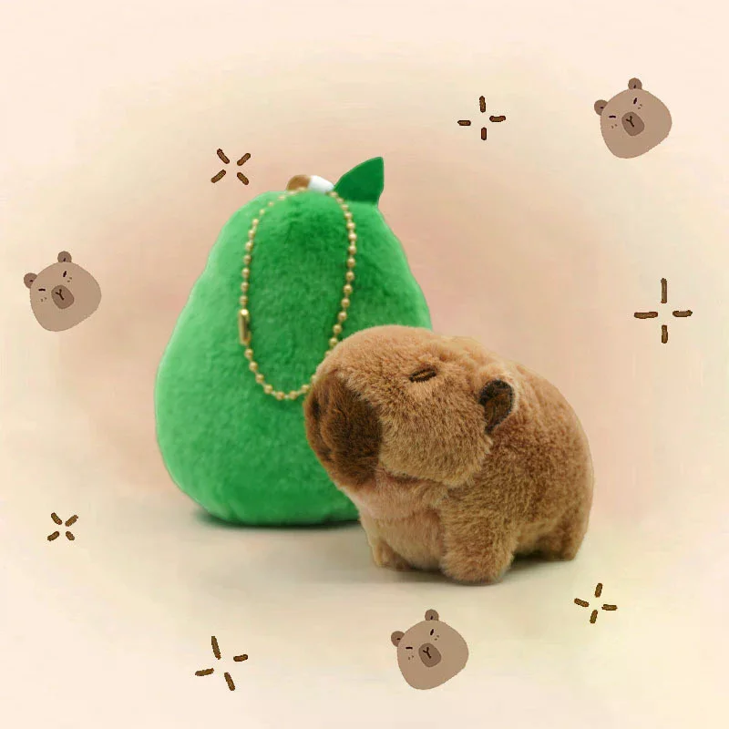 

Плюшевая игрушка Kawaii Avocado Capybara 10 см; Креативный кулон-брелок; Милый праздничный подарок; Очаровательная мягкая игрушка Capibala