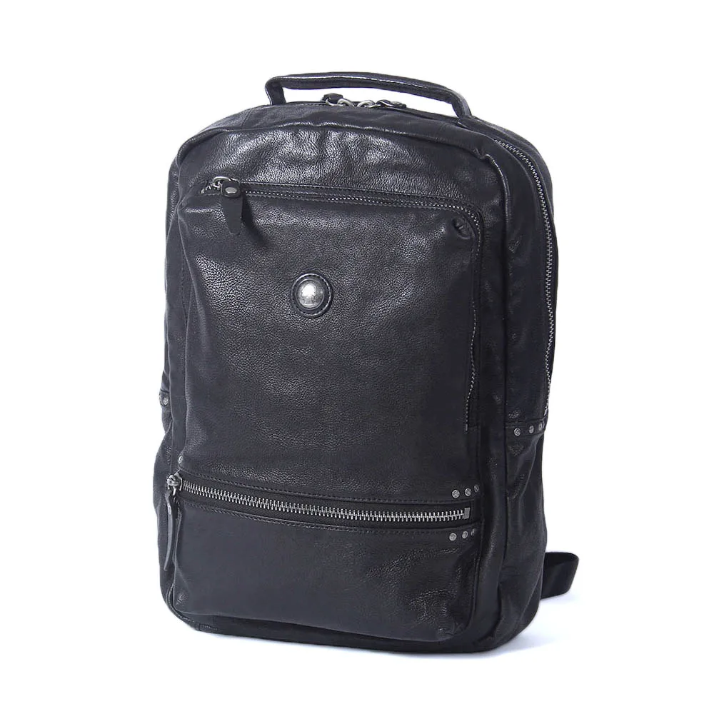 S.WORKER Lässiger Rucksack aus echtem Rindsleder, Herren-Laptop-Rucksack, Tagesrucksack mit großer Kapazität, Reisetasche, Schultasche – Detail 8