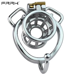 FRRK Metal Chastity Cage Men Cock Lock Inverted Penis Cage Open Ended Stainless Steel Intimate Sex Products BDSM Toys Shop