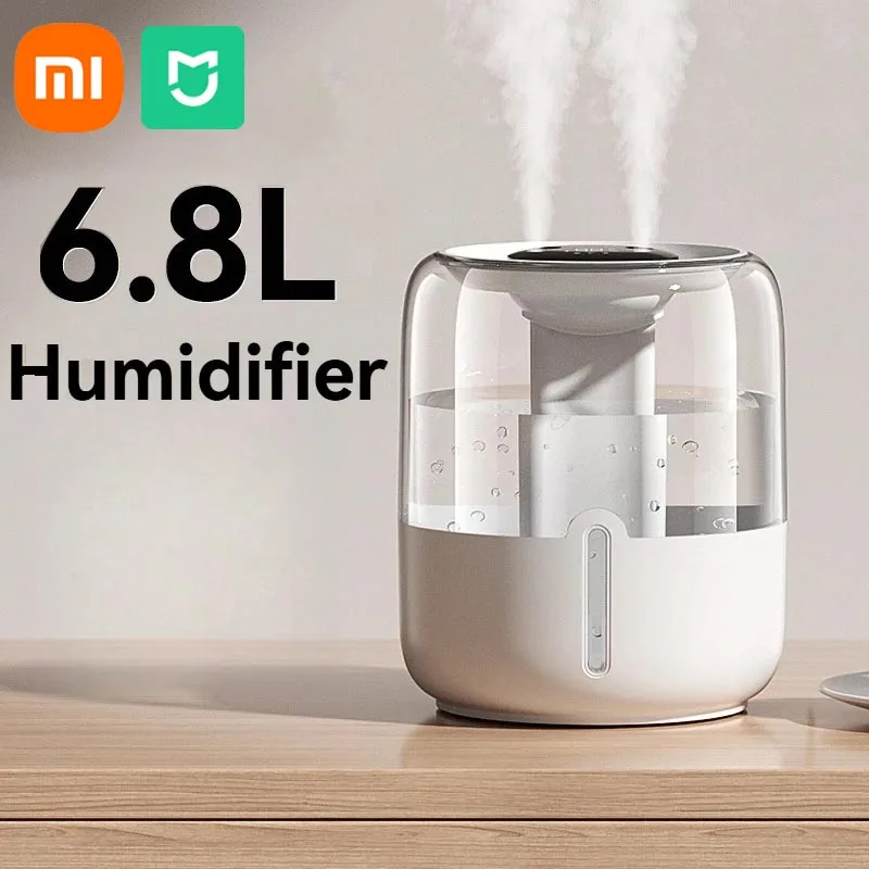 Xiaomi MIJIA 6,8L увлажнитель большой емкости USB двойной спрей низкий уровень шума для дома, спальни, офиса, ночник, диффузор эфирного масла