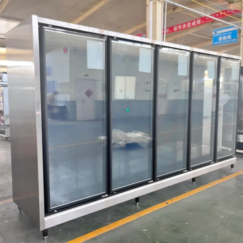 السوبر ماركت المعدات التجارية درجة حرارة منخفضة تستقيم خزانة عرض مبردة الفريزر