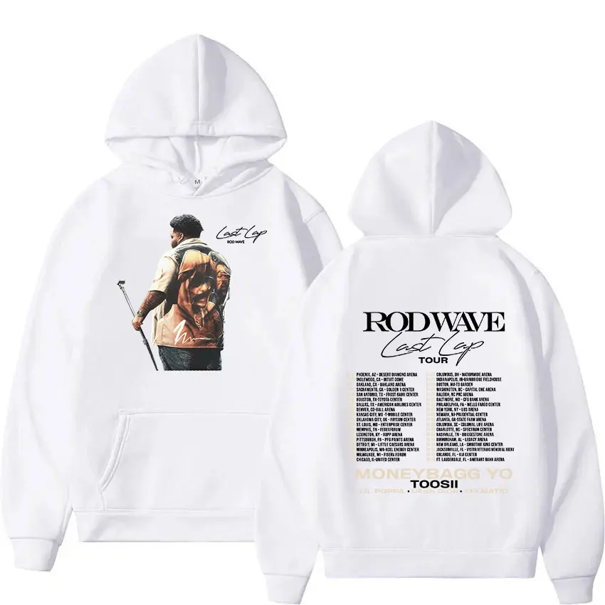 Rapper Rod Wave Last Lap Tour 2024 Print Hoodie Men Hip Hop Retro Oversized Sweatshirt Casual Fashion Pullover Hooded Streetwear