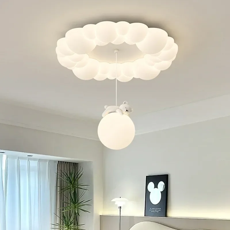 Ceiling lamp cream wind eye protection bubble bedroom new French full spectrum intelligent Mijia lamp