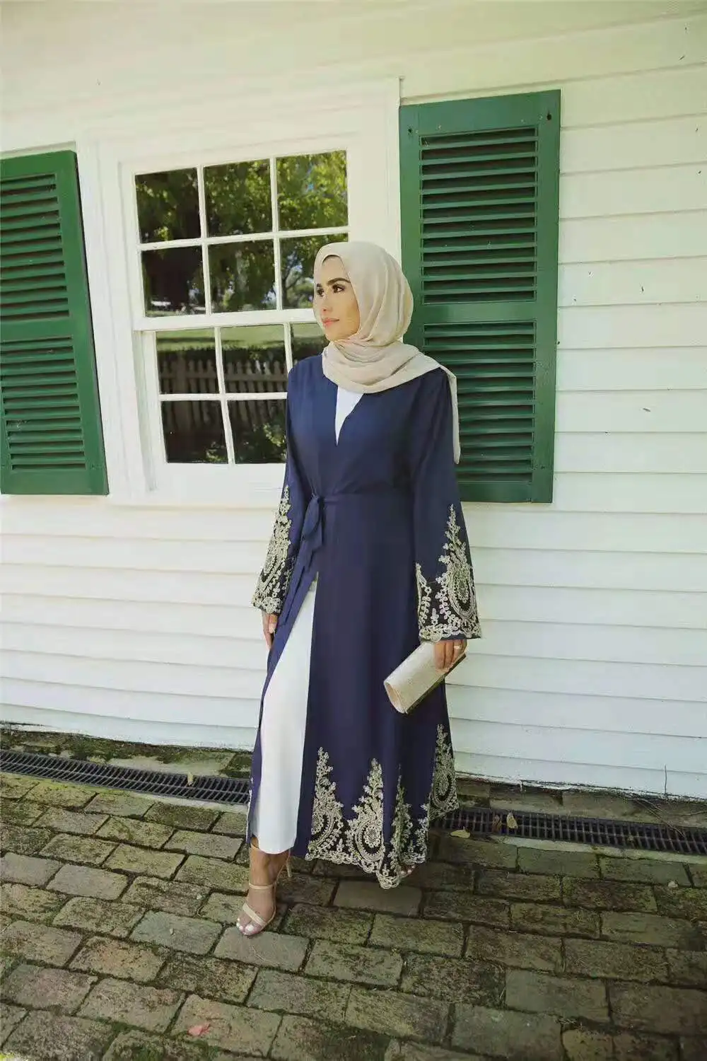 Dubai Muslim Abaya Dress Lace Kaftan Jilbab Abaya Robe Lace-up Hijab Dresses Outwear Tunic Middle East Arab Jubah Islamic 2026 5