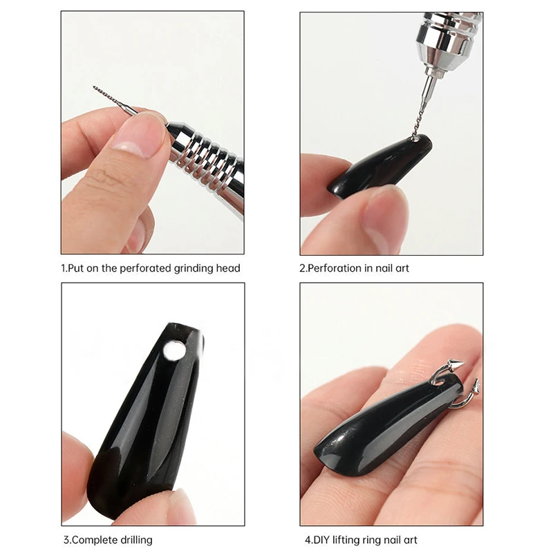 Wolfram Stahl Nagel Bohrer Bits Nagel Perforation Schleif Kopf Maniküre Werkzeug für Nagel Polieren Maschine Zubehör