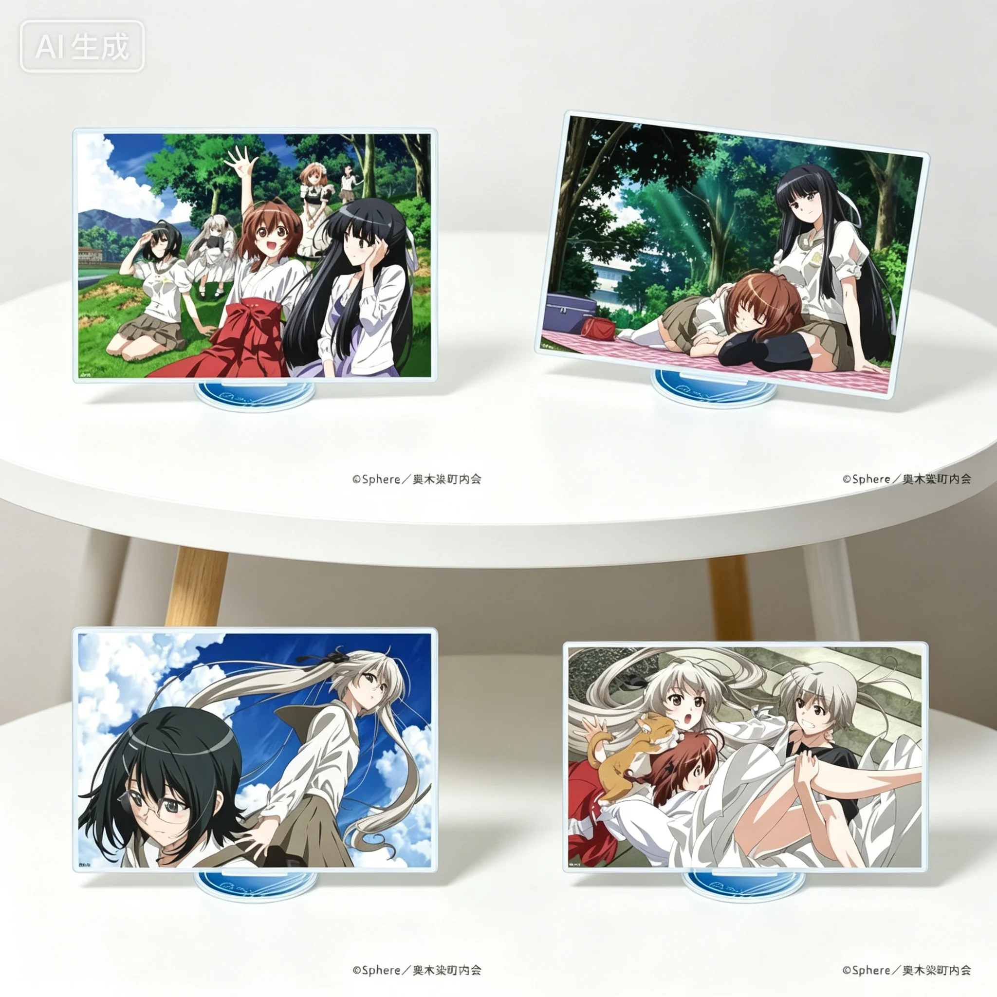 

Anime Yosuga no Sora Sora Kasugano Scene drawing rectangle Acrylic Stand Model Plate Keychains Desktop Ornament