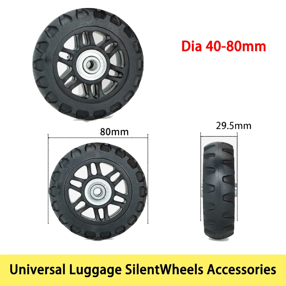 1Pcs High Quality 40-80mm Suitcase Parts Travel Luggage Universal Silent Rolling Wheels Replacement Axles Caster Wheel Repair