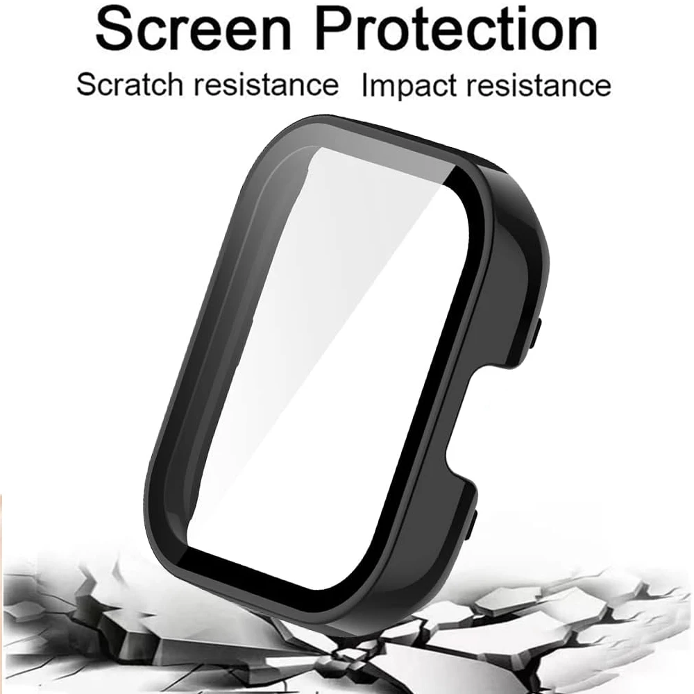 Screen Protector Case for Xiaomi Redmi Watch 3, Ultra-Thin Hard PC Bumper Bulit-in Glass Full Coverage Protective Shell Cover