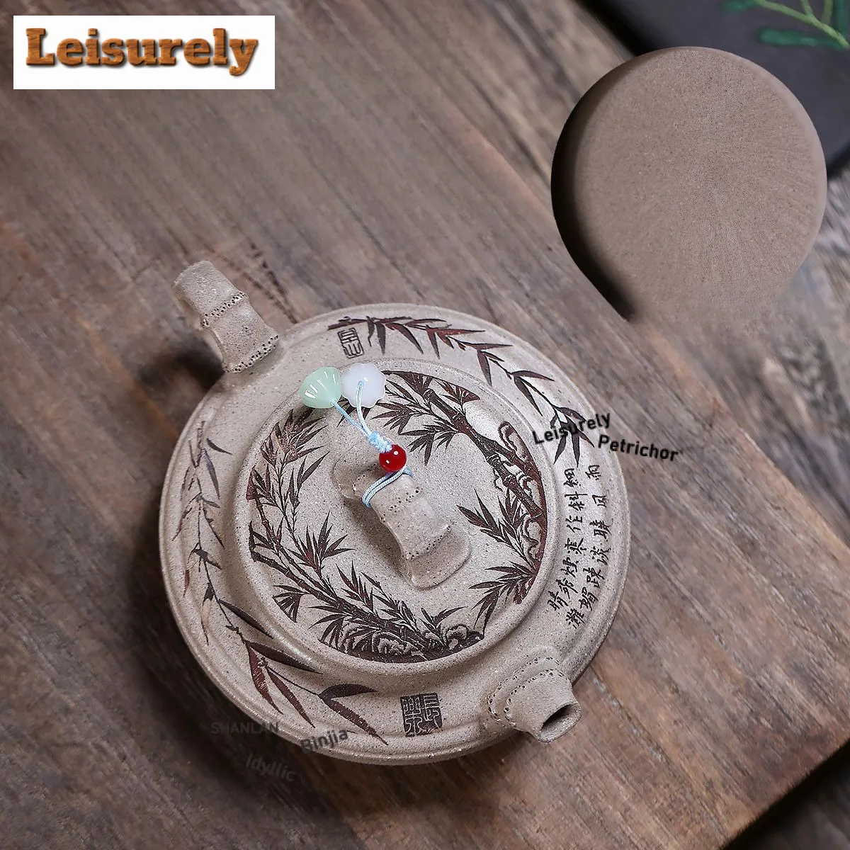 

140 мл винтажные чайники Исин из фиолетовой глины, бамбуковые тени ручной работы, горшок с необработанной рудой, белый сегмент, грязевой чайник, китайский чайный сервиз Zisha, подарок