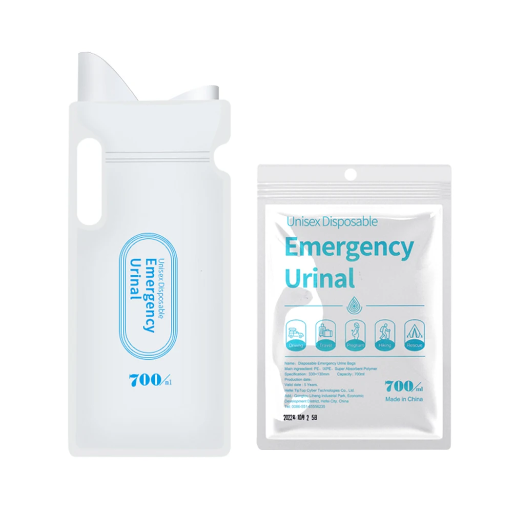 4pcs Emergency Car Urine Bag 700ml Disposable Travel Pee Bags Portable Unisex for Men Women Kids for Travel Traffic Jam Camping