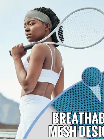 Summer Sport Headband Breathable Fitness Sweatband Non Slip Elastic Tennis Headband Sweat Wicking Lightweight Running Hairband