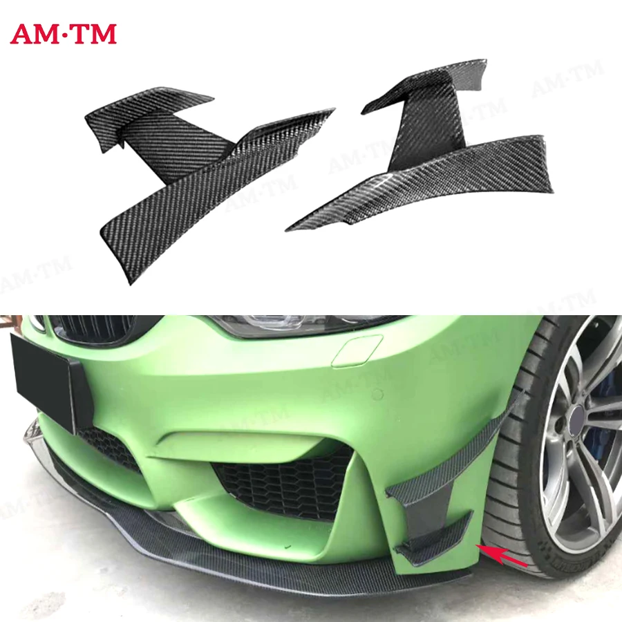 

Для BMW M3 M4 F80 F82 F83 Передний бампер автомобиля из углеродного волокна Ветровой нож Сплиттер Спойлер Canard Air Knife Surround Trim Body Kit