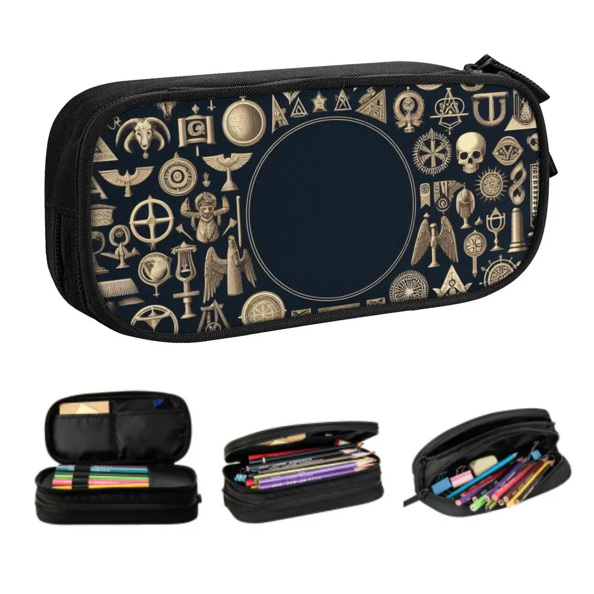 Custom Freemasonry 82 Korean Pencil Cases Girls Boys Large Capacity Pencil Bag Pouch Students Stationery