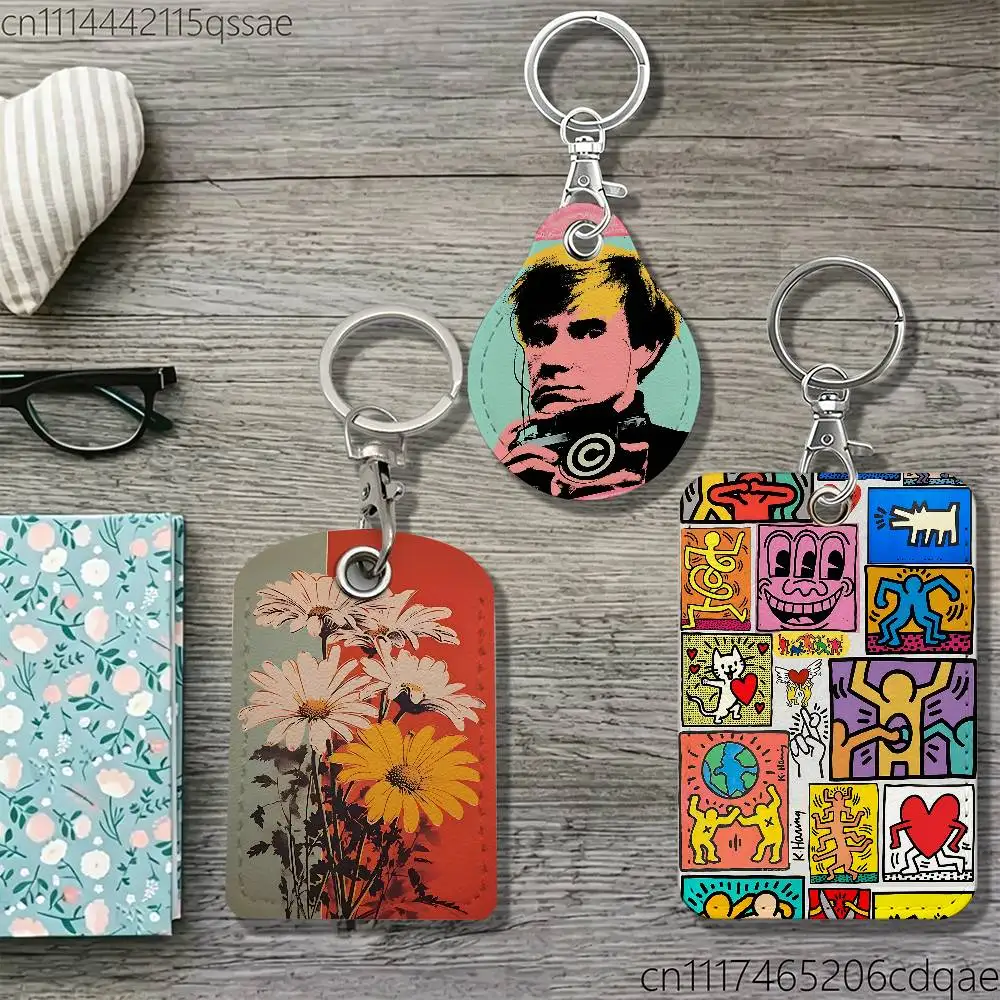 Comfortable Flowers Andy Warhol Protective Case For Apple AirTag/Access Card Holder/Pet Anti-Loss Tracking Device