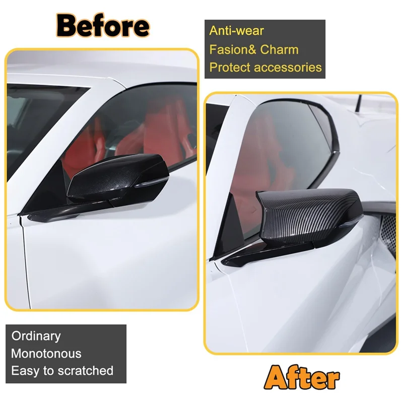 

A21F-Side Rearview Mirror Guard Cover Trim For Corvette C8 Z51 Z06 2020-2023 Accessories