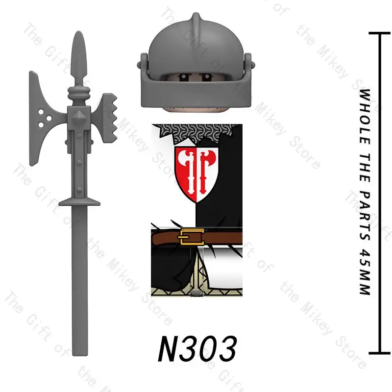 Medieval Times England Wars of the Roses Soldiers Building Block Figures Mini Building Toy For Children N301 N302 N303 N304