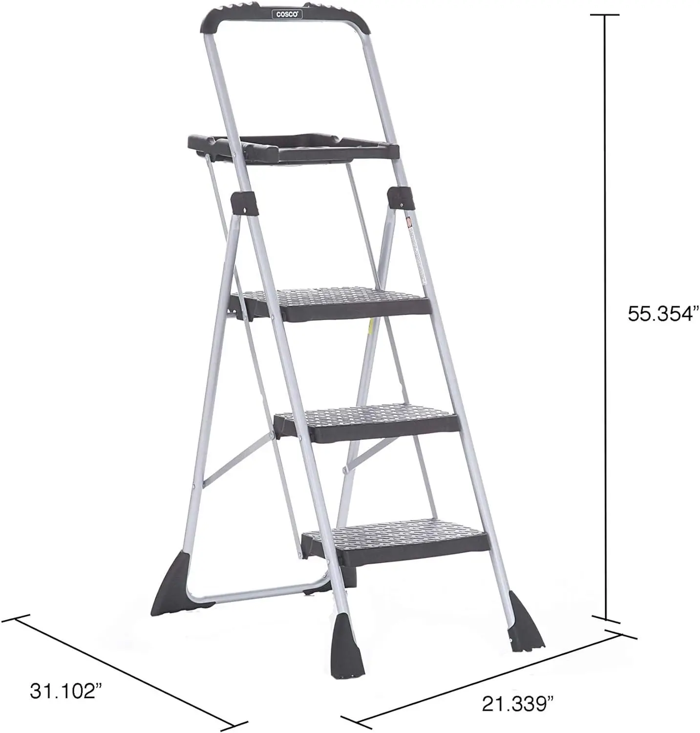 Three Step Max Steel Work Platform Ladder for Home  Folding Ladder  Telescopic