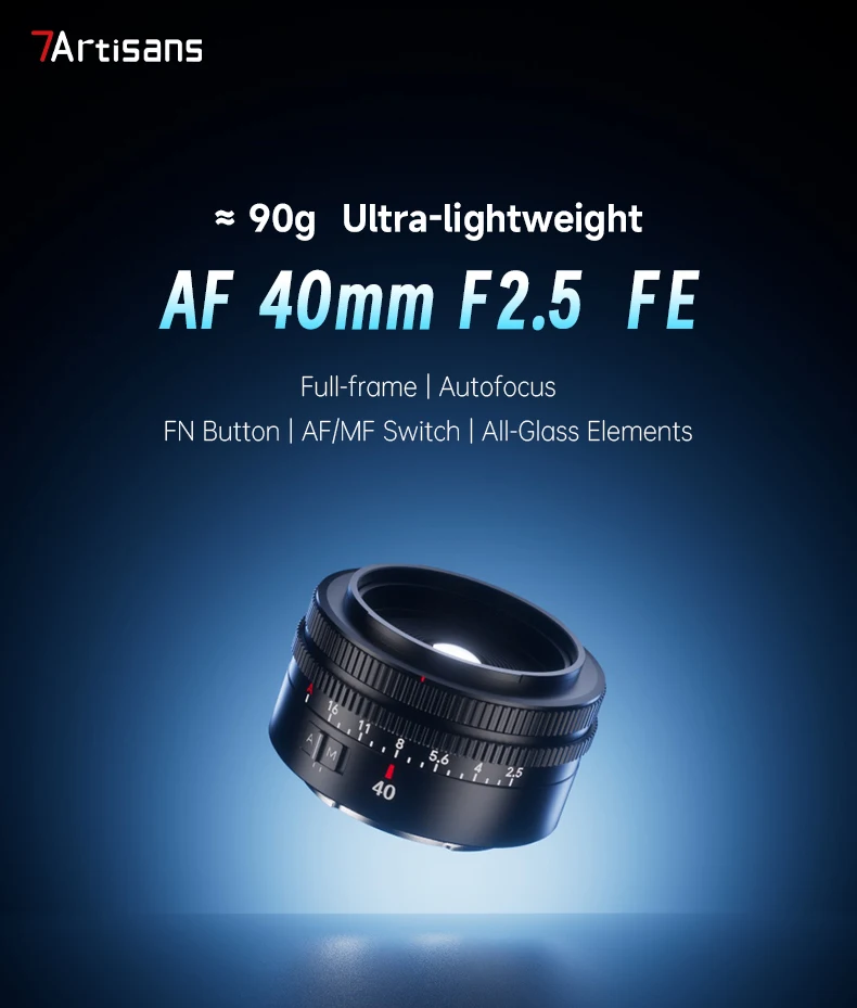 7artisans 40mm F2.5 Autofokus Vollformat-Objektiv mit großer Blende für Sony E A7R A7 V A7C II Nikon Z Z8 Z50II Leica L SL S1M2 – Detail 1